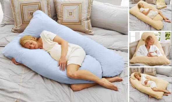 Cushy Maternity Pillow, 155x80 cm, Biege