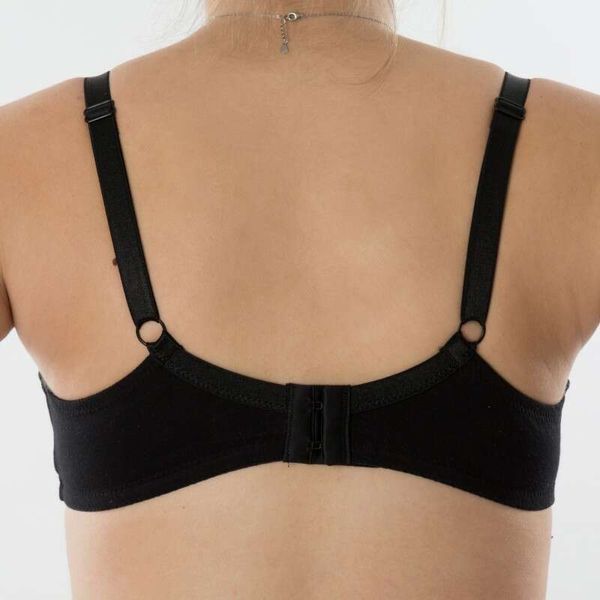 Lingerie Basic Bio Cotton, Black Nursing bra with Drop-Down Cups and Adjustable Straps, 75B, Black
